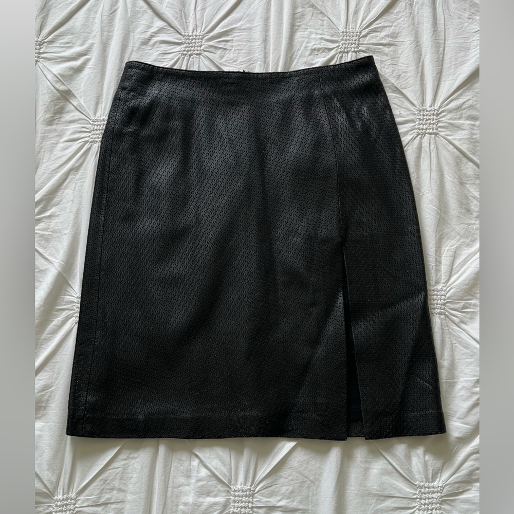 Bisou Bisou by Michele Bohbot Black Leather Skirt